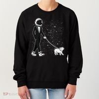 Tuxedo Astronaut Walking Dog Women's Sweatshirt thumb 0