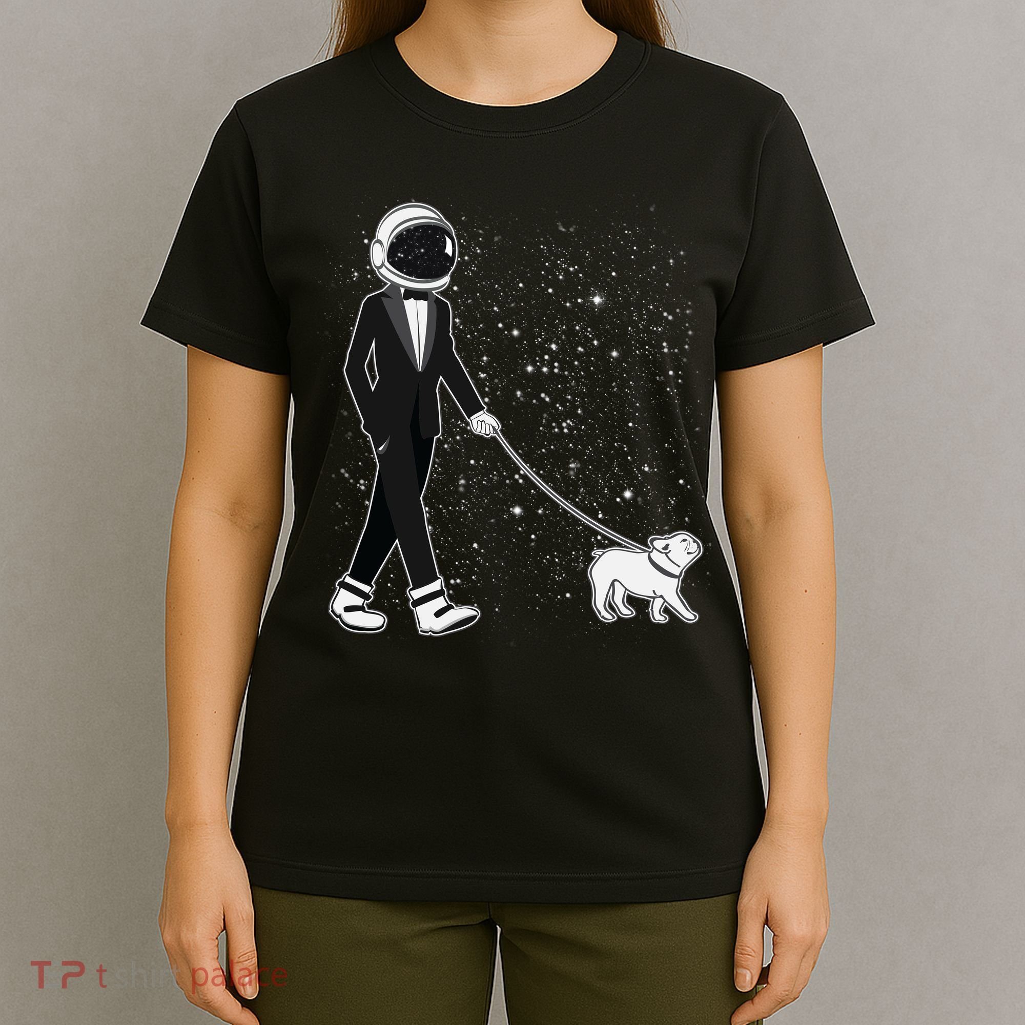 Tuxedo Astronaut Walking Dog T-Shirt
