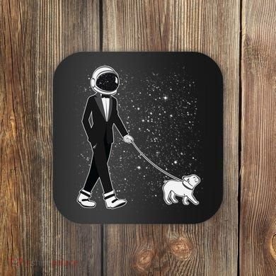 Tuxedo Astronaut Walking Dog Coaster