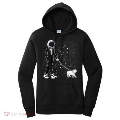 Tuxedo Astronaut Walking Dog Women's Hoodie