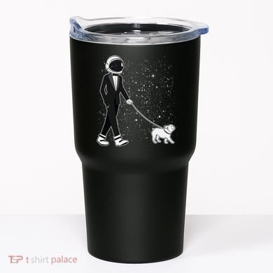Tuxedo Astronaut Walking Dog Tumbler