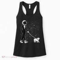 Tuxedo Astronaut Walking Dog Women's Tank Top thumb 0