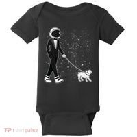 Tuxedo Astronaut Walking Dog Baby Bodysuit thumb 0