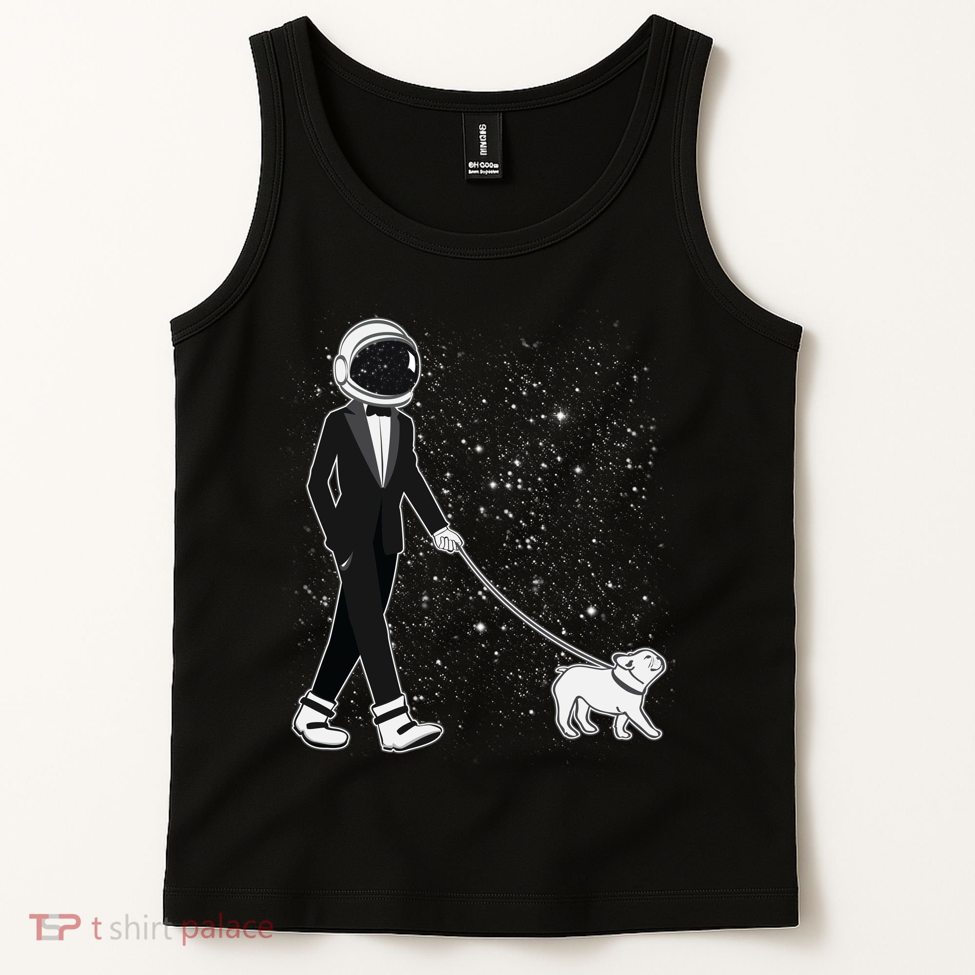 Tuxedo Astronaut Walking Dog Tank Top