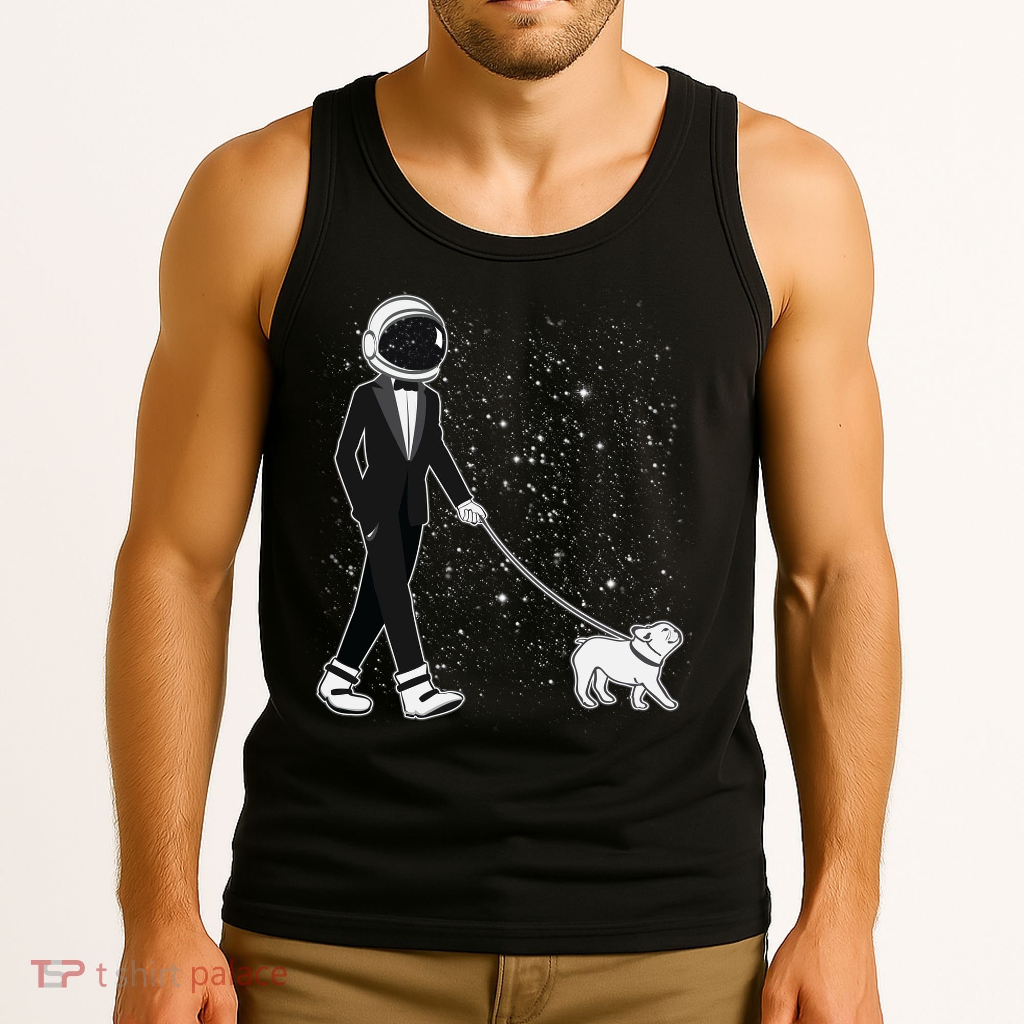 Tuxedo Astronaut Walking Dog Tank Top