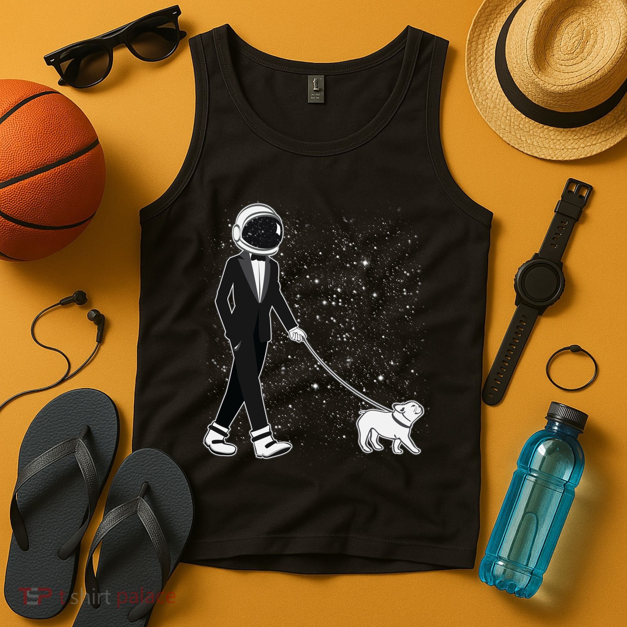 Tuxedo Astronaut Walking Dog Tank Top
