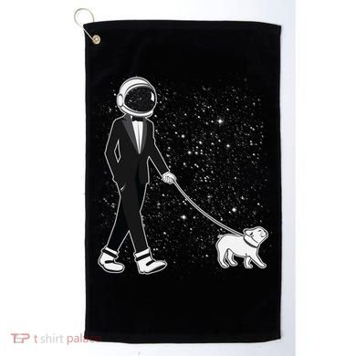 Tuxedo Astronaut Walking Dog Golf Towel