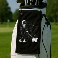 Tuxedo Astronaut Walking Dog Golf Towel thumb 2