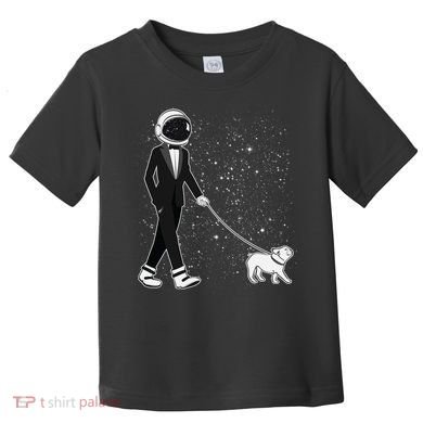 Tuxedo Astronaut Walking Dog Toddler T-Shirt