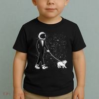 Tuxedo Astronaut Walking Dog Toddler T-Shirt thumb 2