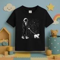 Tuxedo Astronaut Walking Dog Toddler T-Shirt thumb 3