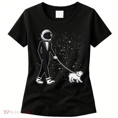 Tuxedo Astronaut Walking Dog Women's T-Shirt