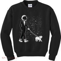 Tuxedo Astronaut Walking Dog Kids Sweatshirt thumb 0