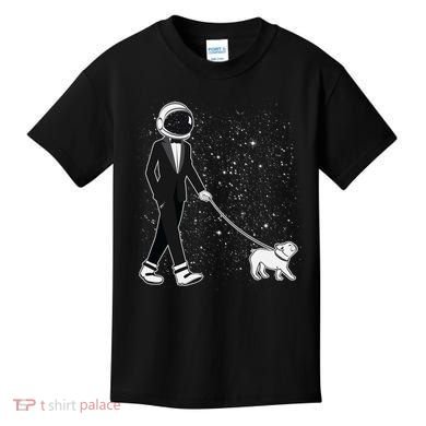 Tuxedo Astronaut Walking Dog Kids T-Shirt