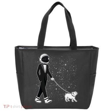 Tuxedo Astronaut Walking Dog Tote Bag