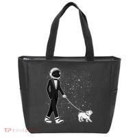 Tuxedo Astronaut Walking Dog Tote Bag thumb 0