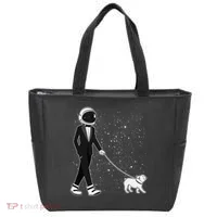 Tuxedo Astronaut Walking Dog Tote Bag thumb 0