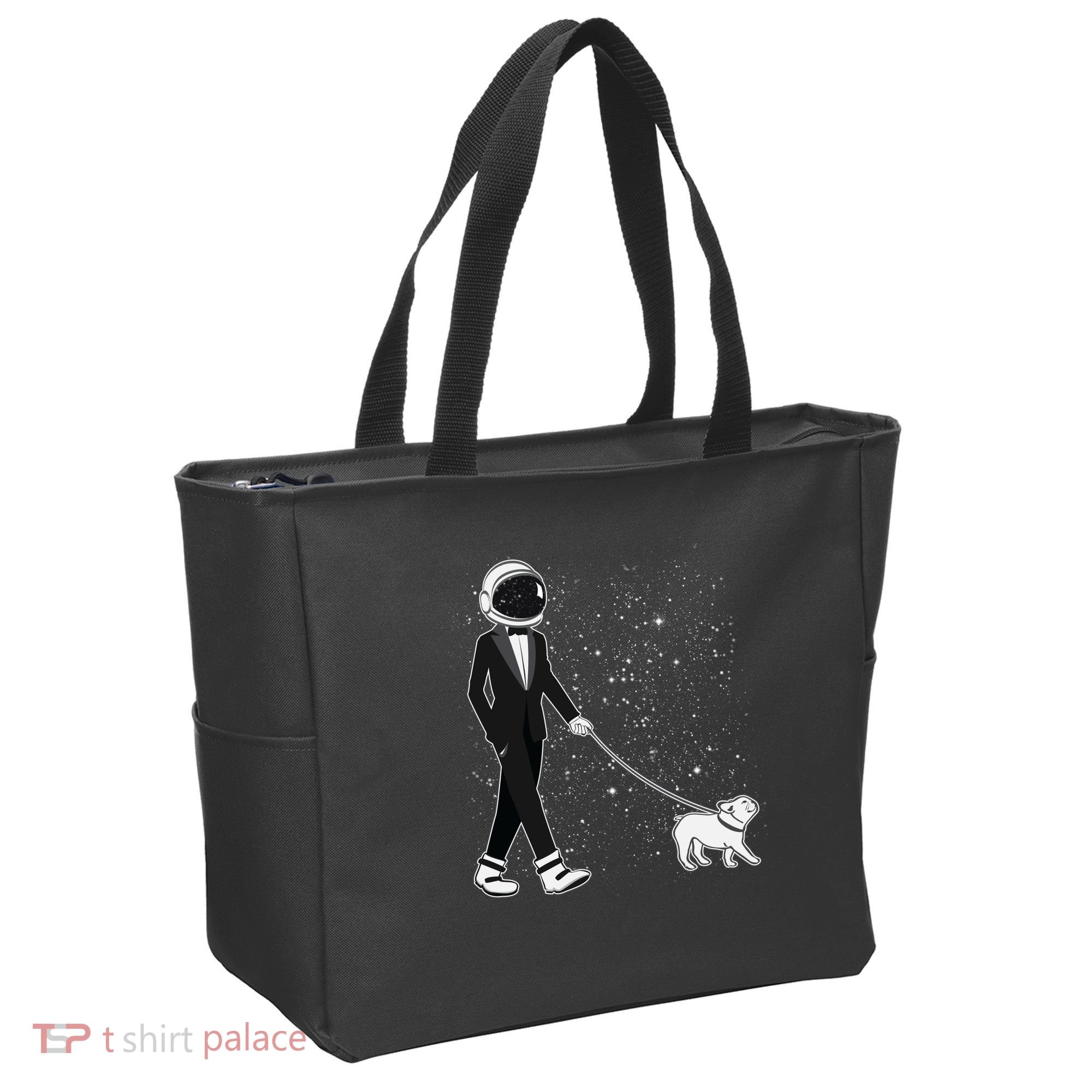 Tuxedo Astronaut Walking Dog Tote Bag