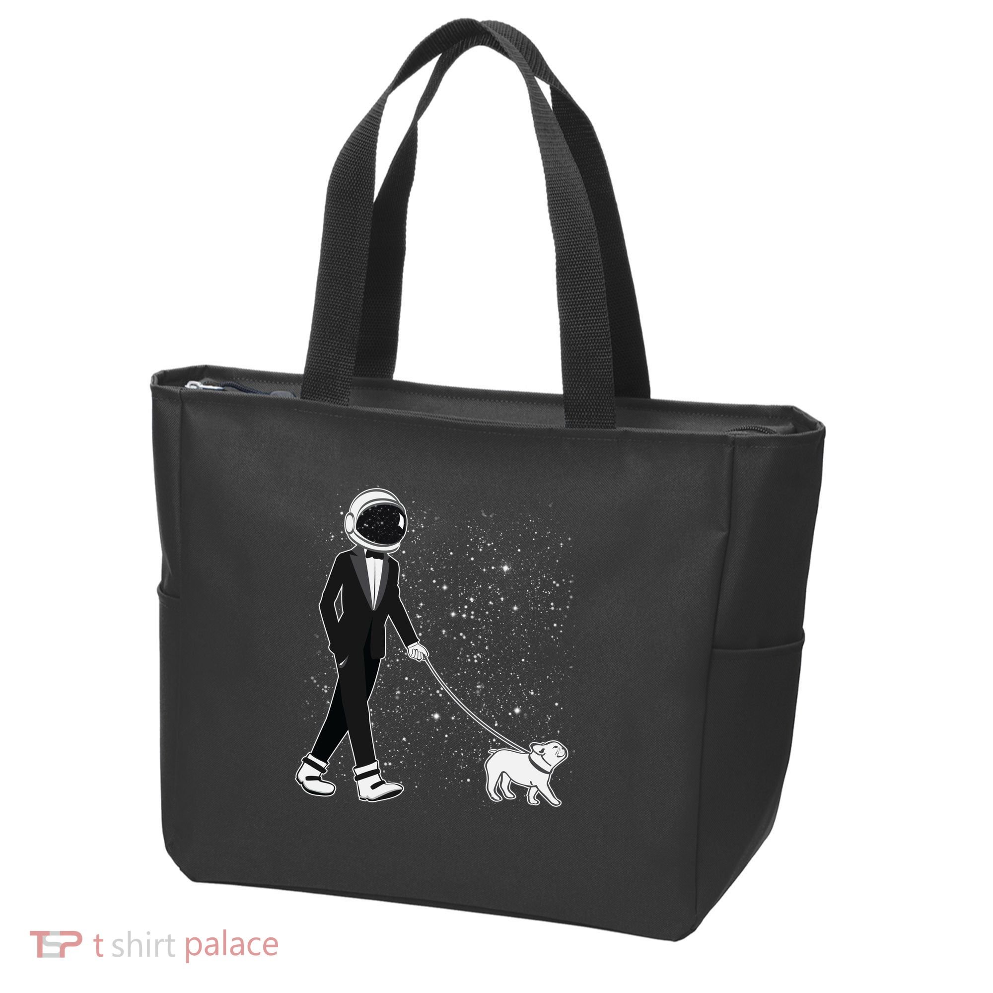 Tuxedo Astronaut Walking Dog Tote Bag