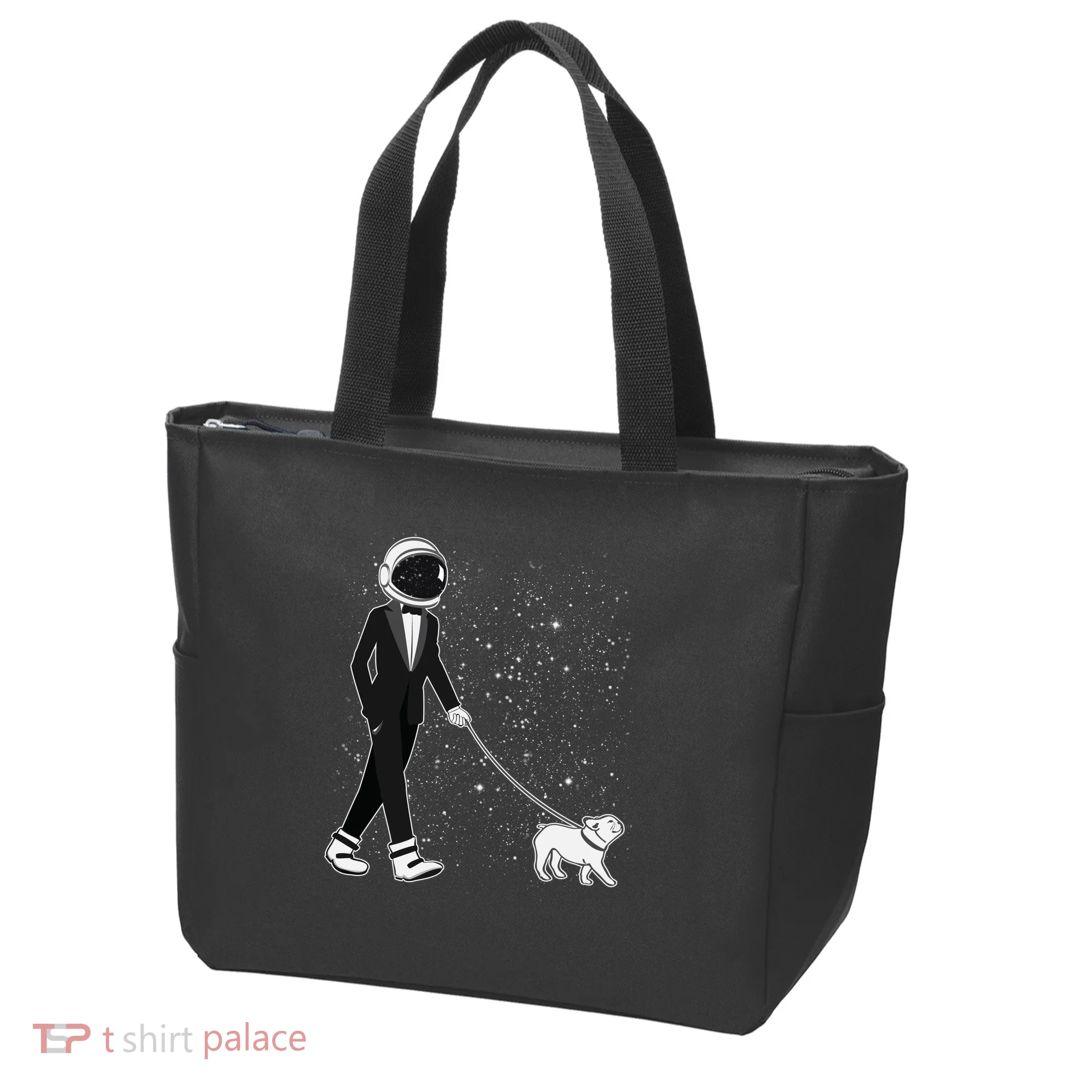 Tuxedo Astronaut Walking Dog Tote Bag