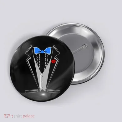 Tuxedo Suit Bachelor Party Button