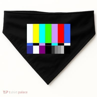 TV Colors Bars Organic Screen Retro USA-Made Doggie Bandana