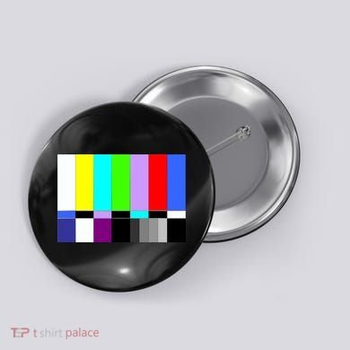 TV Colors Bars Organic Screen Retro Button