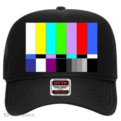 TV Colors Bars Organic Screen Retro Hat