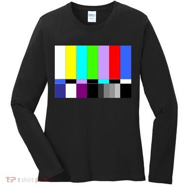 TV Colors Bars Organic Screen Retro Women's Long Sleeve Shirt
