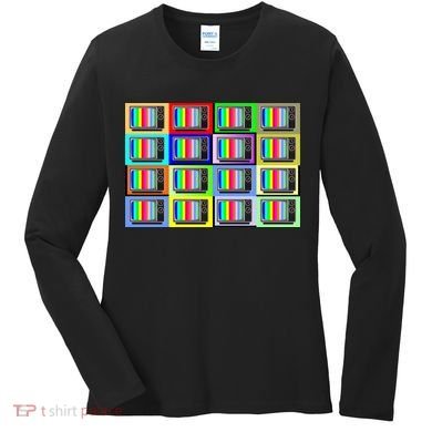 TV Screen No Signal Bars - Vintage Classic Women's Long Sleeve Shirt