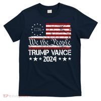 Trump Vance 2024 President Trump Usa Flag Election T-Shirt thumb 0