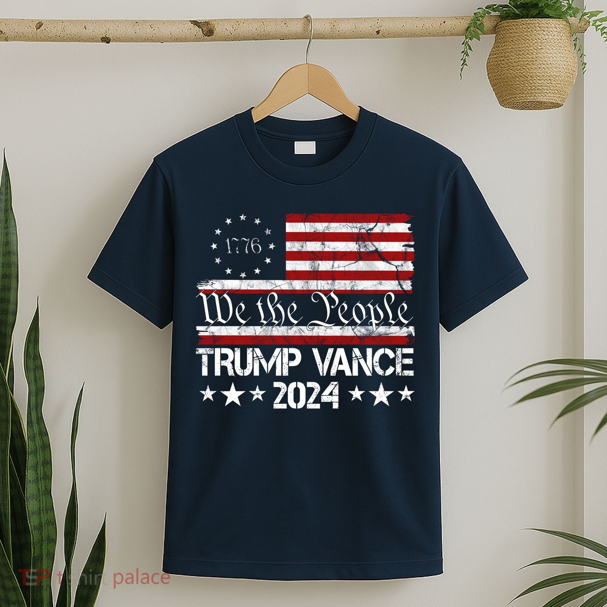Trump Vance 2024 President Trump Usa Flag Election T-Shirt