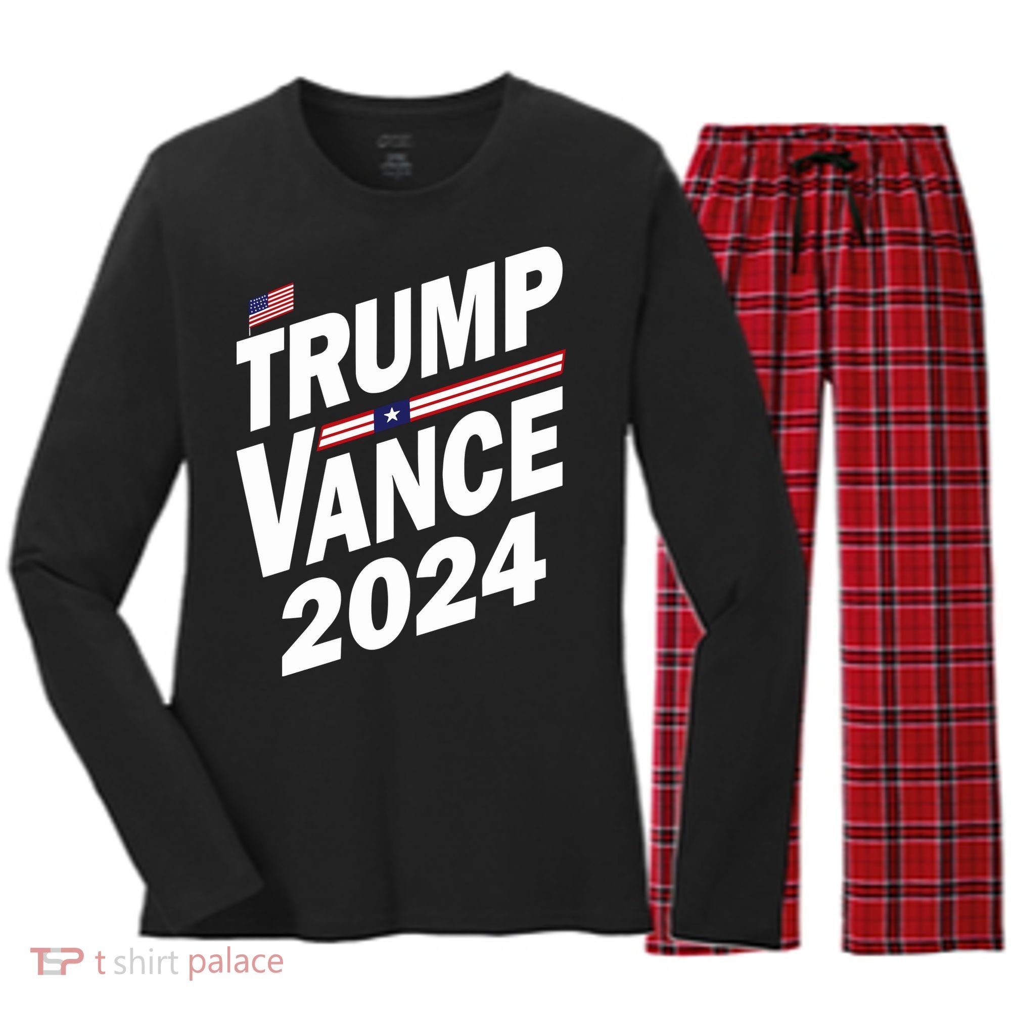 Trump Vance 2024 Women's Long Sleeve Flannel Pajama Set 