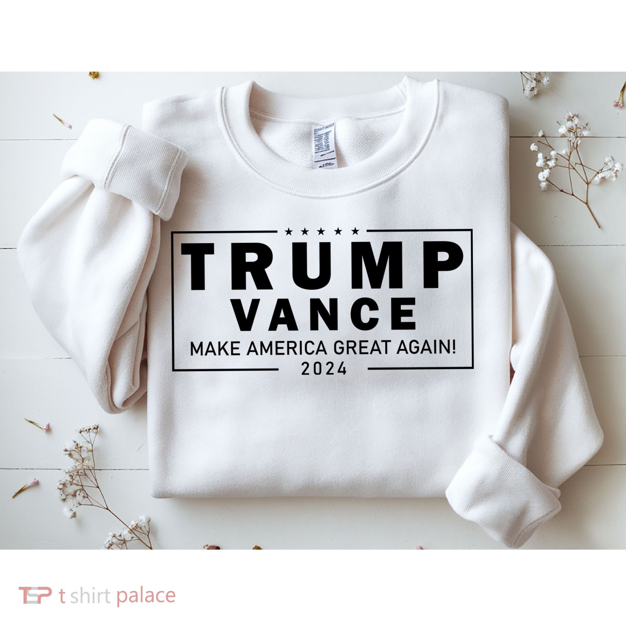Trump Vance 2024 Make America Great Again Maga Blackout Logo Sweatshirt