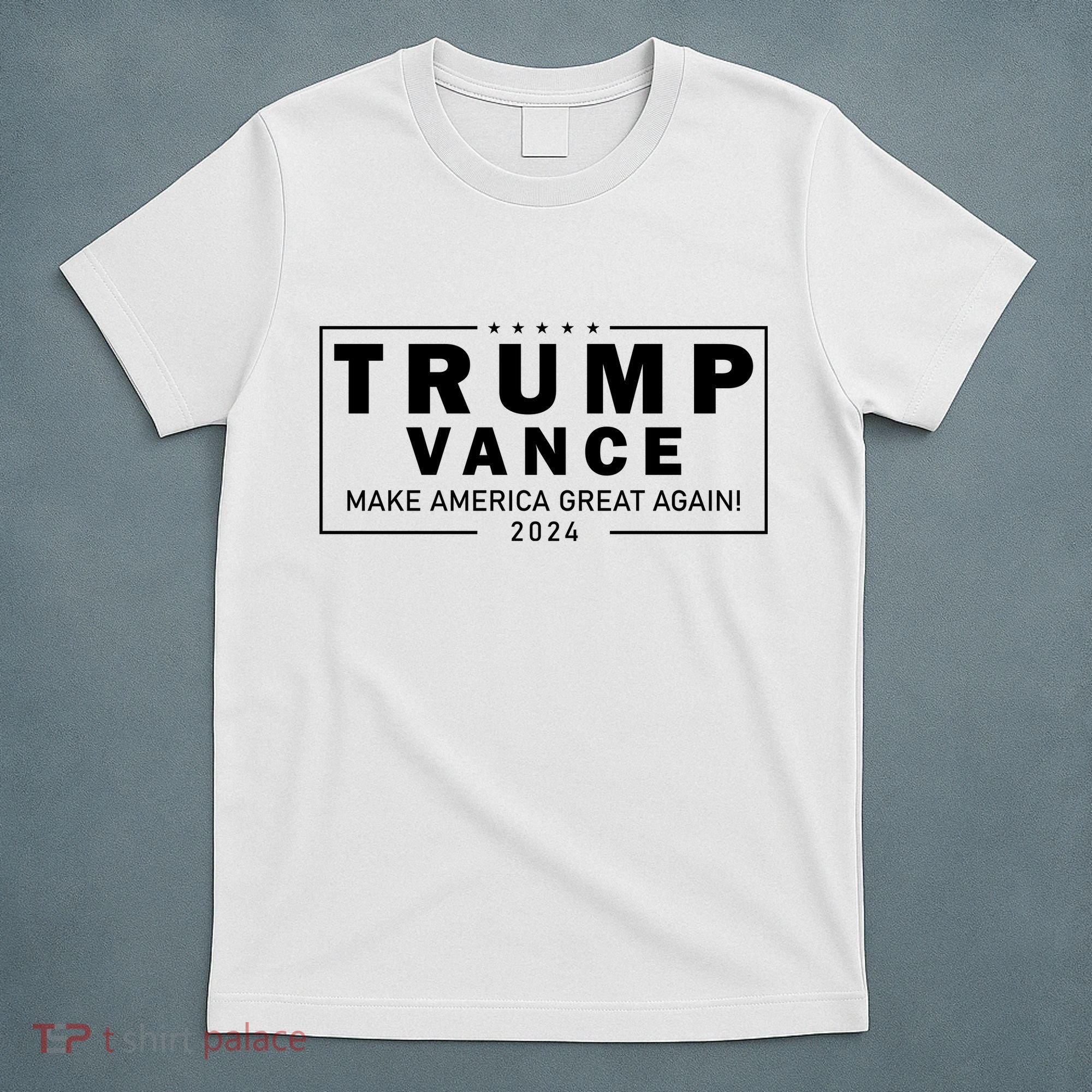 Trump Vance 2024 Make America Great Again Maga Blackout Logo T-Shirt
