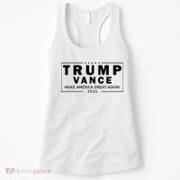 Trump Vance 2024 Make America Great Again Maga Blackout Logo Women's Tank Top thumb 0