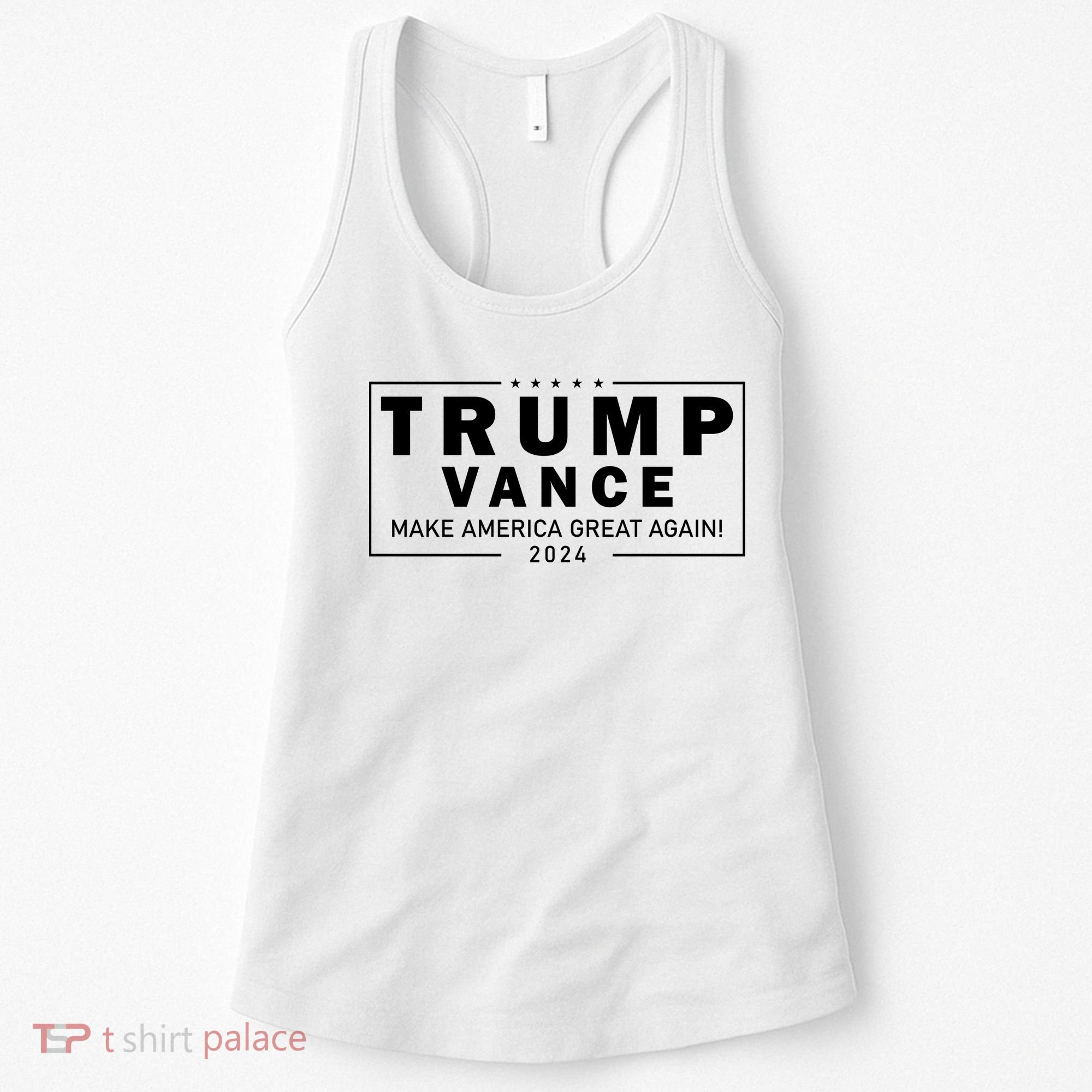 Trump Vance 2024 Make America Great Again Maga Blackout Logo Women's Tank Top