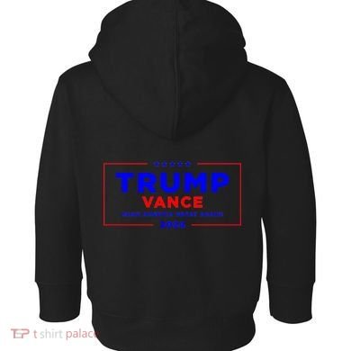Trump Vance 2024 Front Pocket Print With Back Print Toddler Hoodie back