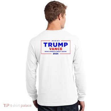 Trump Vance 2024 Front Pocket Print With Back Print Long Sleeve Shirt back
