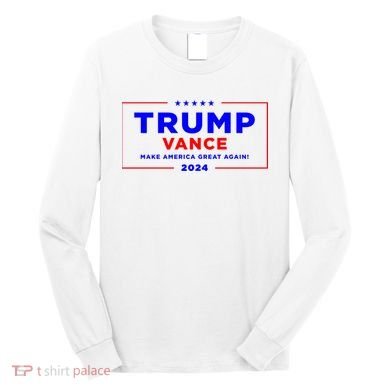 Trump Vance 2024 Front Pocket Print With Back Print Long Sleeve Shirt