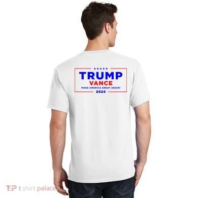 Trump Vance 2024 Front Pocket Print With Back Print T-Shirt back
