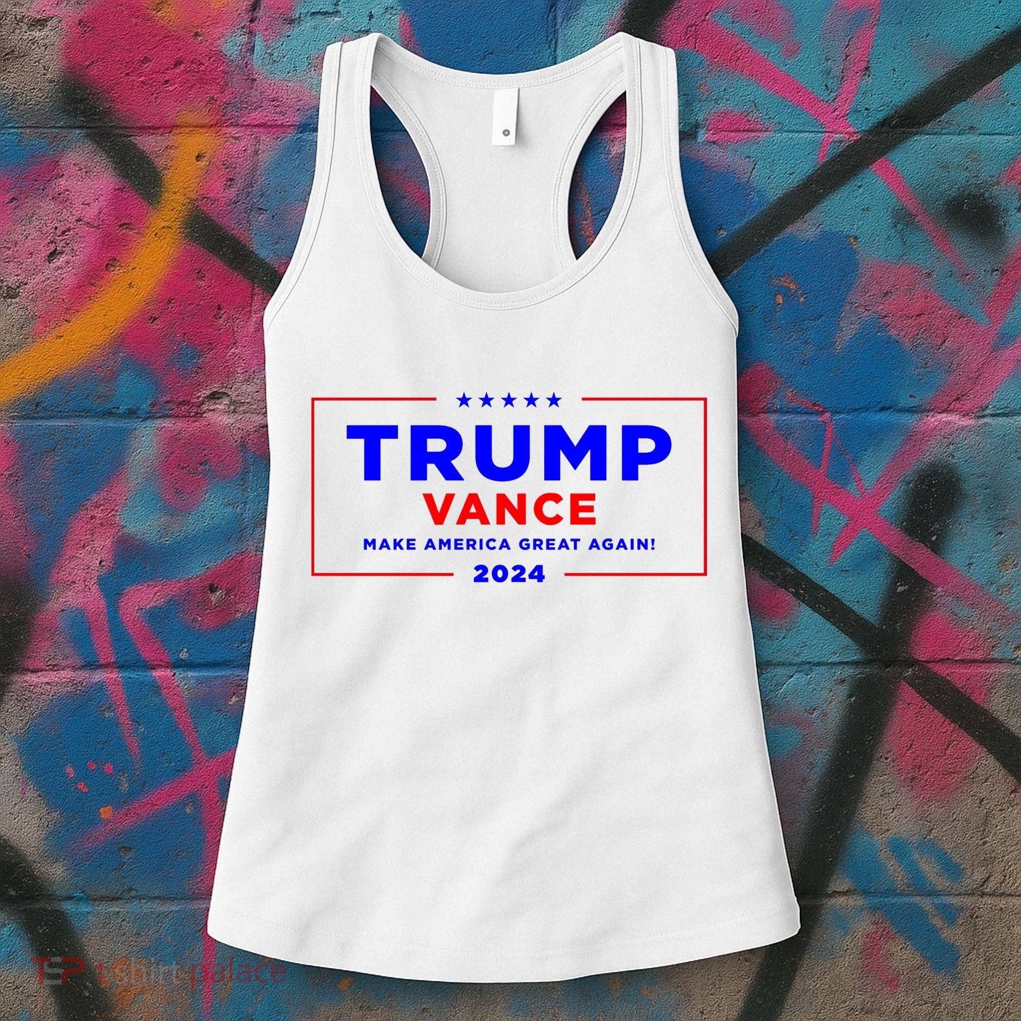 Trump Vance 2024 Front Pocket Print With Back Print Women's Tank Top