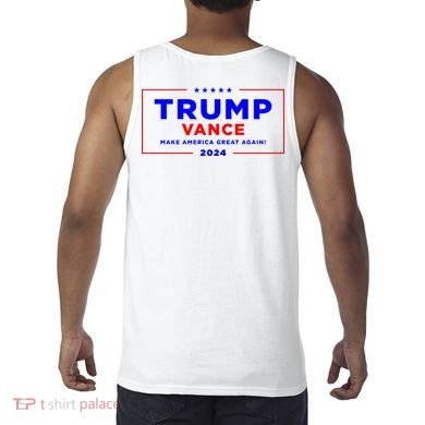 Trump Vance 2024 Front Pocket Print With Back Print Tank Top back