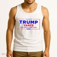 Trump Vance 2024 Front Pocket Print With Back Print Tank Top thumb 3