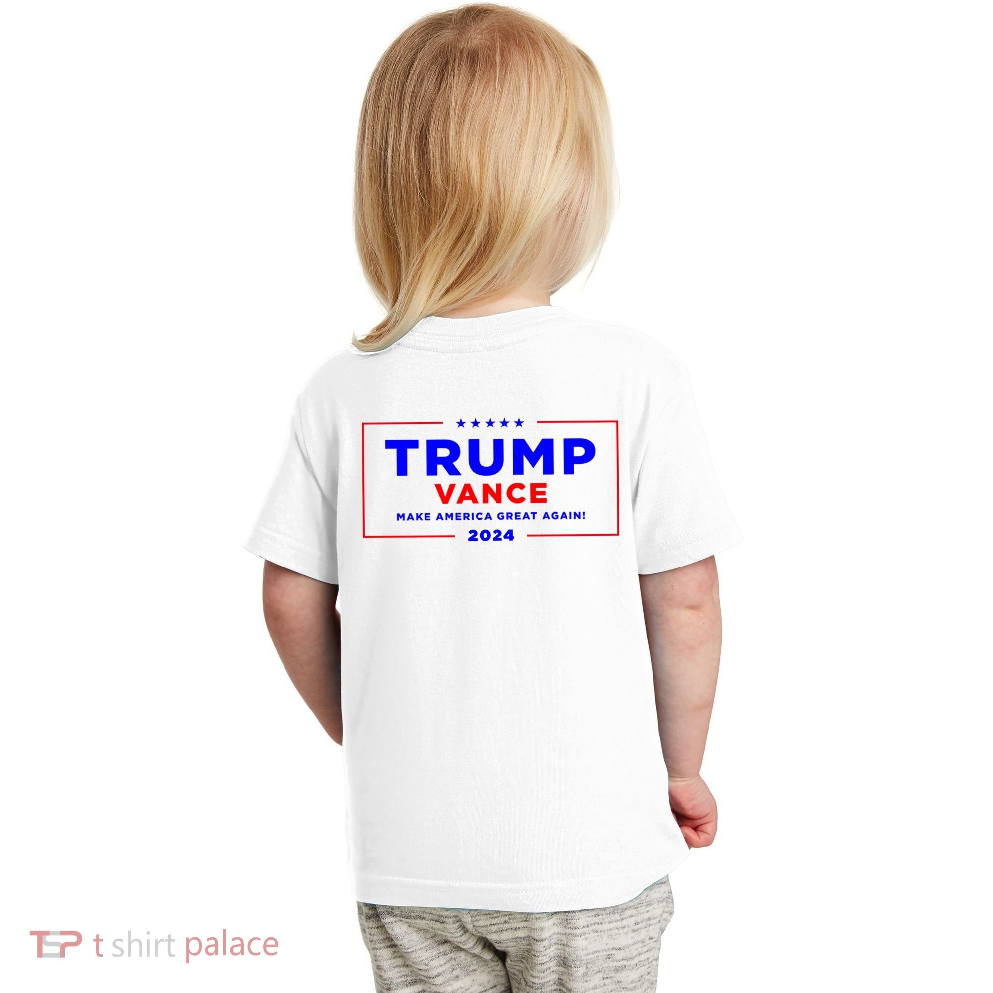 Trump Vance 2024 Front Pocket Print With Back Print Toddler T-Shirt