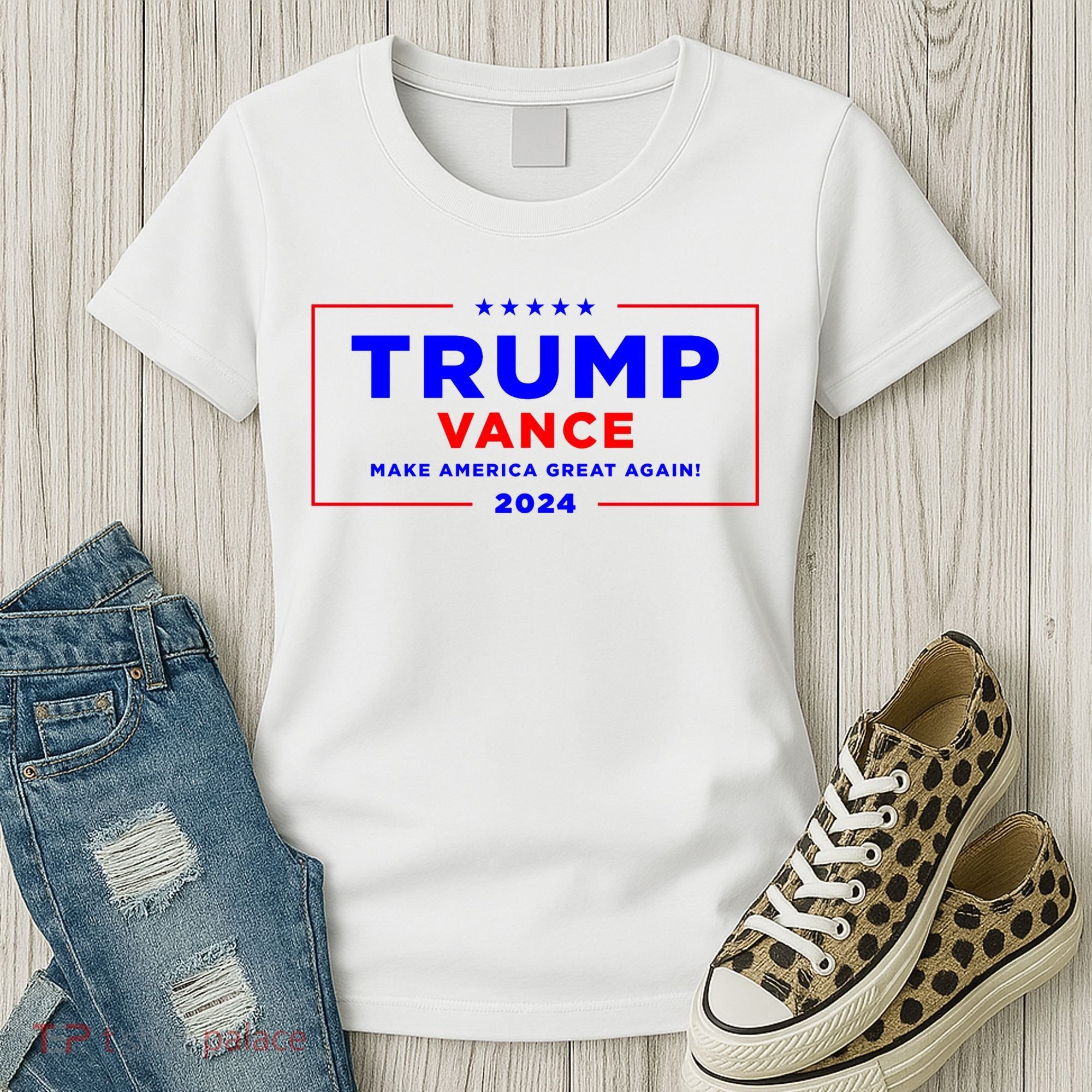 Trump Vance 2024 Front Pocket Print With Back Print Women's T-Shirt