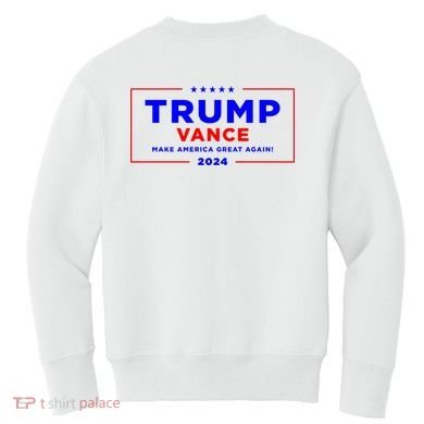 Trump Vance 2024 Front Pocket Print With Back Print Kids Sweatshirt back