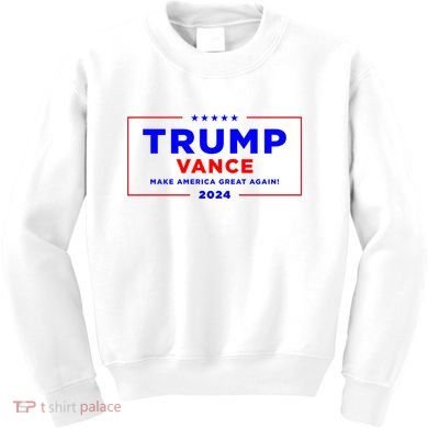 Trump Vance 2024 Front Pocket Print With Back Print Kids Sweatshirt