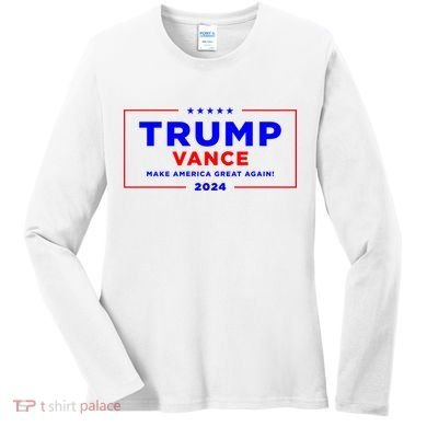 Trump Vance 2024 Pocket Print Women's Long Sleeve Shirt