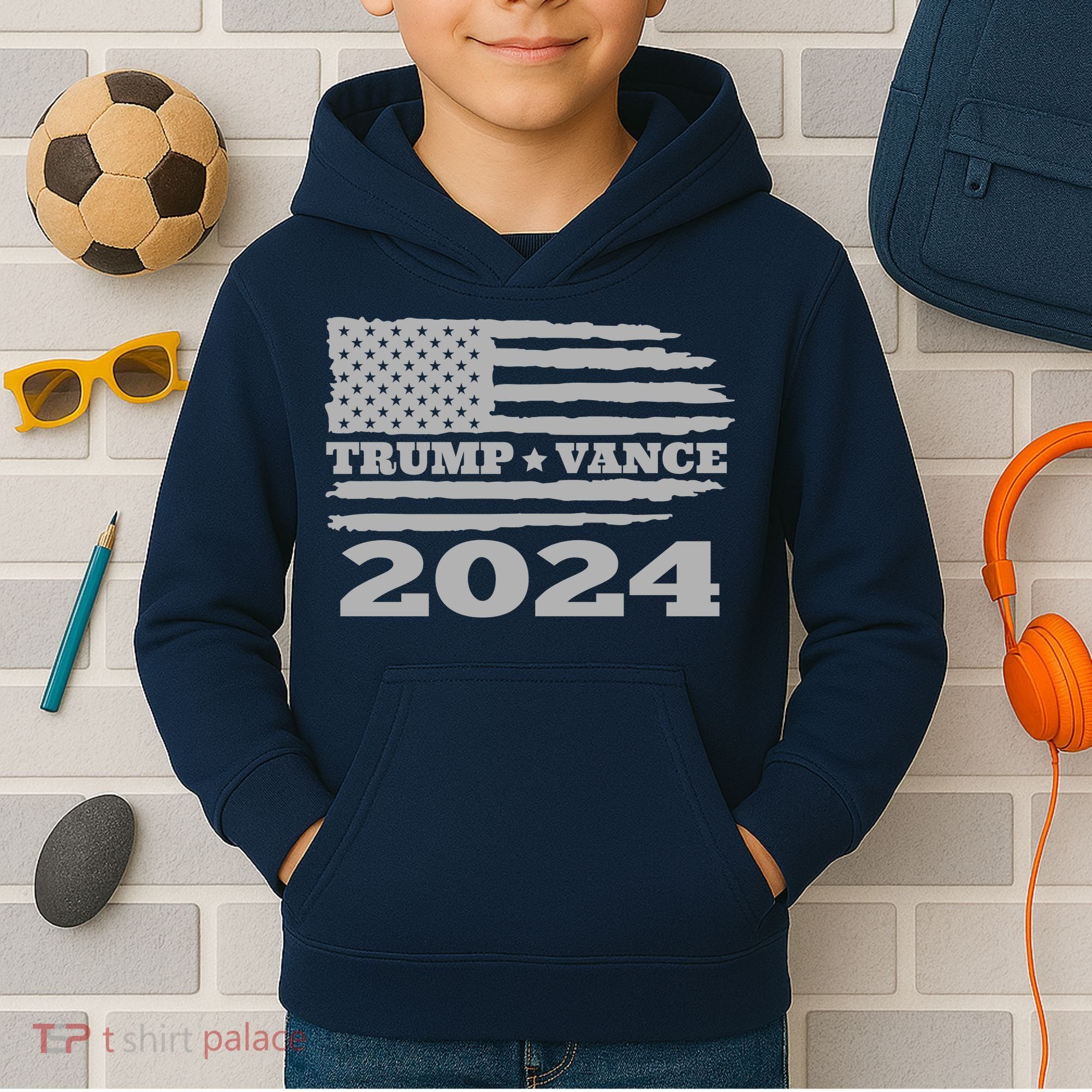 Trump Vance 2024 Gray Style Kids Hoodie